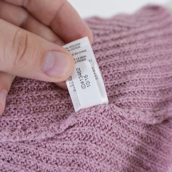 Express Purple Knit Small Scoop Neck Back Cut Out Sweater Viscose Cotton - Picture 9 of 9